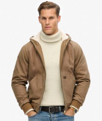 Vintage-Workwear-Hooded-Bomberjacke